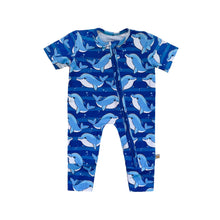 Load image into Gallery viewer, SAMPLE SALE Austin Short Sleeve Bamboo Footless Zip Romper