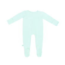 Load image into Gallery viewer, SAMPLE SALE Bamboo Solid Footed Zippered Onesie in Pastel Mint Ice