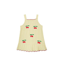 Load image into Gallery viewer, Cherry Knit Scalloped Cotton Dress