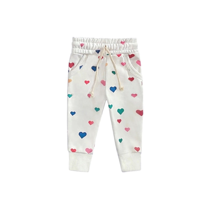 Confetti Hearts Terry Jogger Pant in White