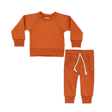 Load image into Gallery viewer, Crewneck Terry Jogger Pant Sweatsuit Set in Pumpkin