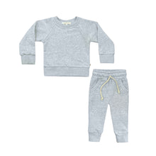 Load image into Gallery viewer, Crewneck Terry Jogger Pant Sweatsuit Set in Heather Gray