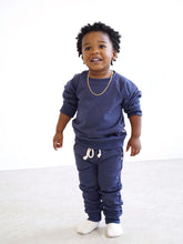 Load image into Gallery viewer, Crewneck Terry Jogger Pant Sweatsuit Set in Indigo