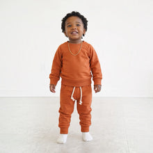 Load image into Gallery viewer, Crewneck Terry Jogger Pant Sweatsuit Set in Pumpkin