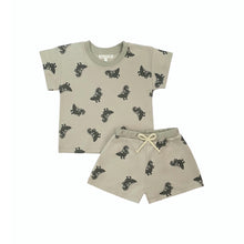 Load image into Gallery viewer, Dinosaur Cotton Short Set in Gray