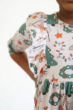 Load image into Gallery viewer, Gingerbread Holiday Festivities Ruffled Girl's Dress