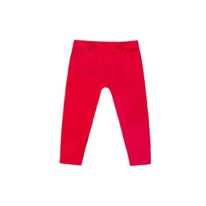 Girls' Basic Everyday Bamboo Leggings in Cherry Red