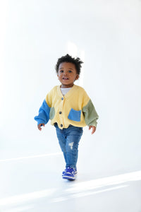 Oversized Colorblock Knit Cardigan