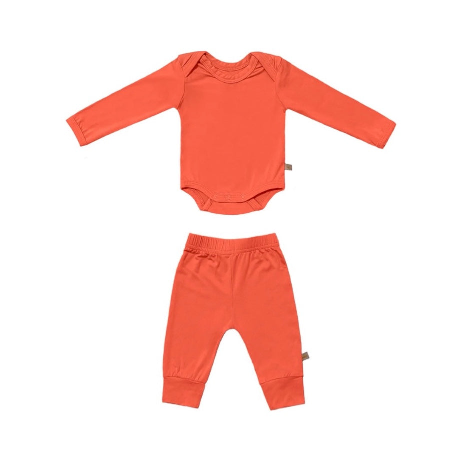 Solid Bamboo Baby Jogger Set in Orange