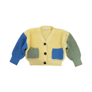 Oversized Colorblock Knit Cardigan