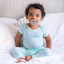 Load image into Gallery viewer, Solid Bamboo Short Sleeve Baby Bodysuit And Jogger Set in Mint