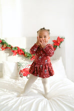 Load image into Gallery viewer, SAMPLE SALE A Merry Woofmas Long Sleeve Bamboo Twirl Skirt Bodysuit