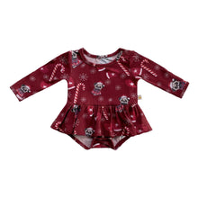 Load image into Gallery viewer, SAMPLE SALE A Merry Woofmas Long Sleeve Bamboo Twirl Skirt Bodysuit