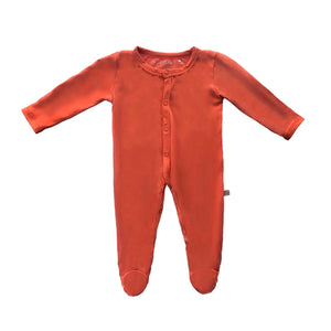 SAMPLE SALE Bamboo Solid Footed Snap Onesie in Pumpkin