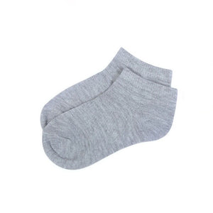 Basic Cotton Ankle Socks in Gray