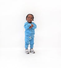 Load image into Gallery viewer, Crewneck Terry Jogger Pant Set in California Blue