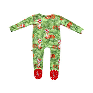 Fawns Through The Snow Bamboo Zippered Footed Onesie