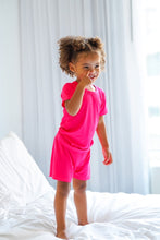 Load image into Gallery viewer, Short Sleeve Toddler Short Set in Raspberry