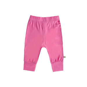 Solid Bamboo Baby Jogger Pants in Bubble Gum