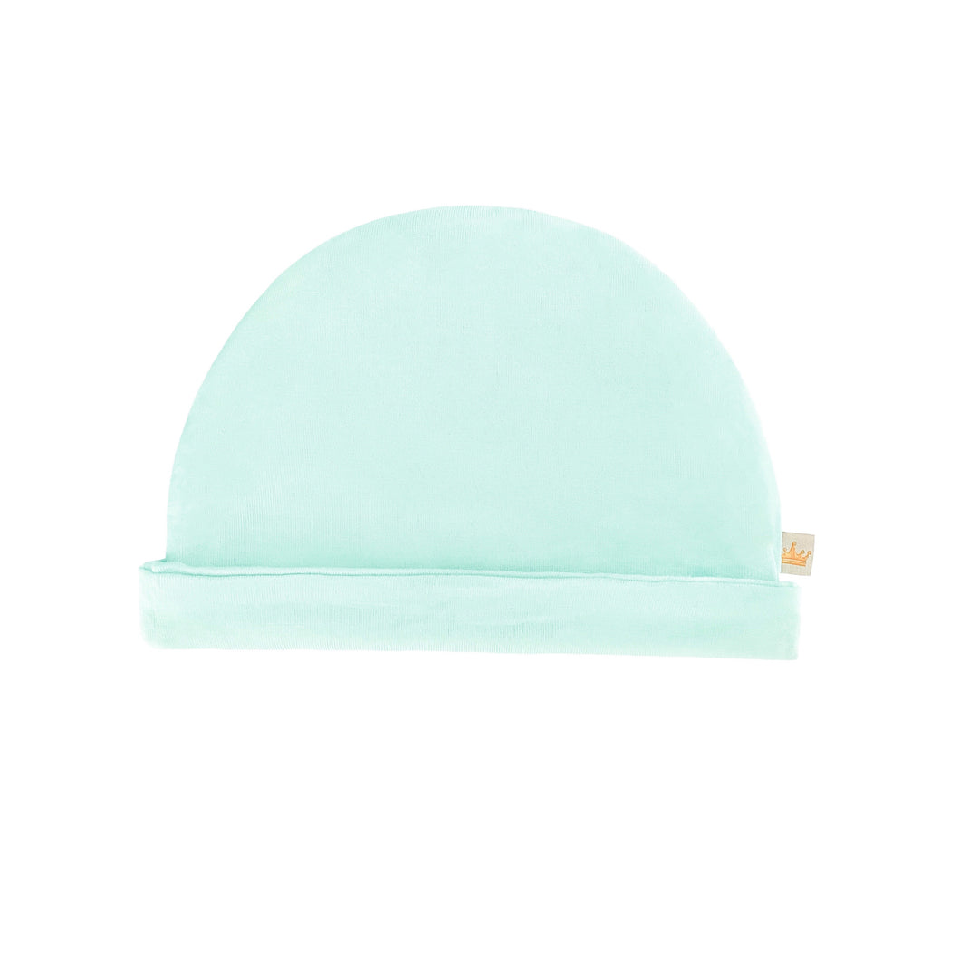 Solid Bamboo Baby Beanie Cap in Pastel Mint Ice