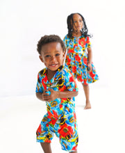 Load image into Gallery viewer, Summer Bees Collared Bamboo Shortie Romper