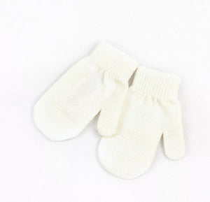 Knitted Mittens in White